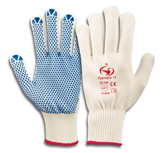 Feinstrick-Handschuhe mit PVC Noppen Cygnogrip 12 Feinstrick-Handschuhe mit PVC Noppen Cygnogrip 12